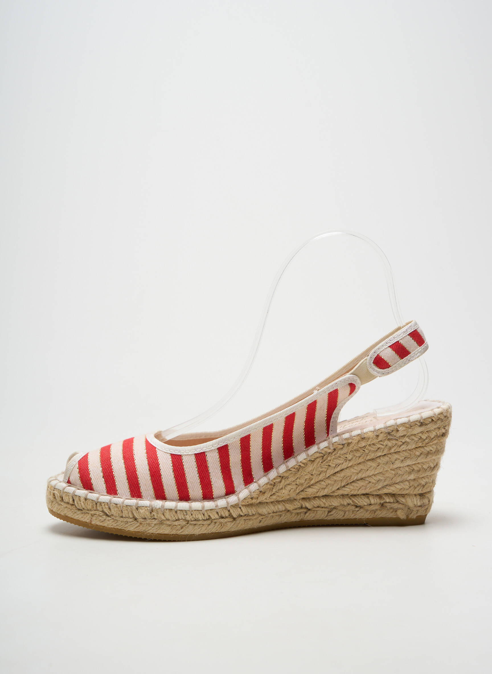 Espadrilės satino audinys kulnas nuo 7 iki 9 cm raudona LA MAISON DE L'ESPADRILLE moteris