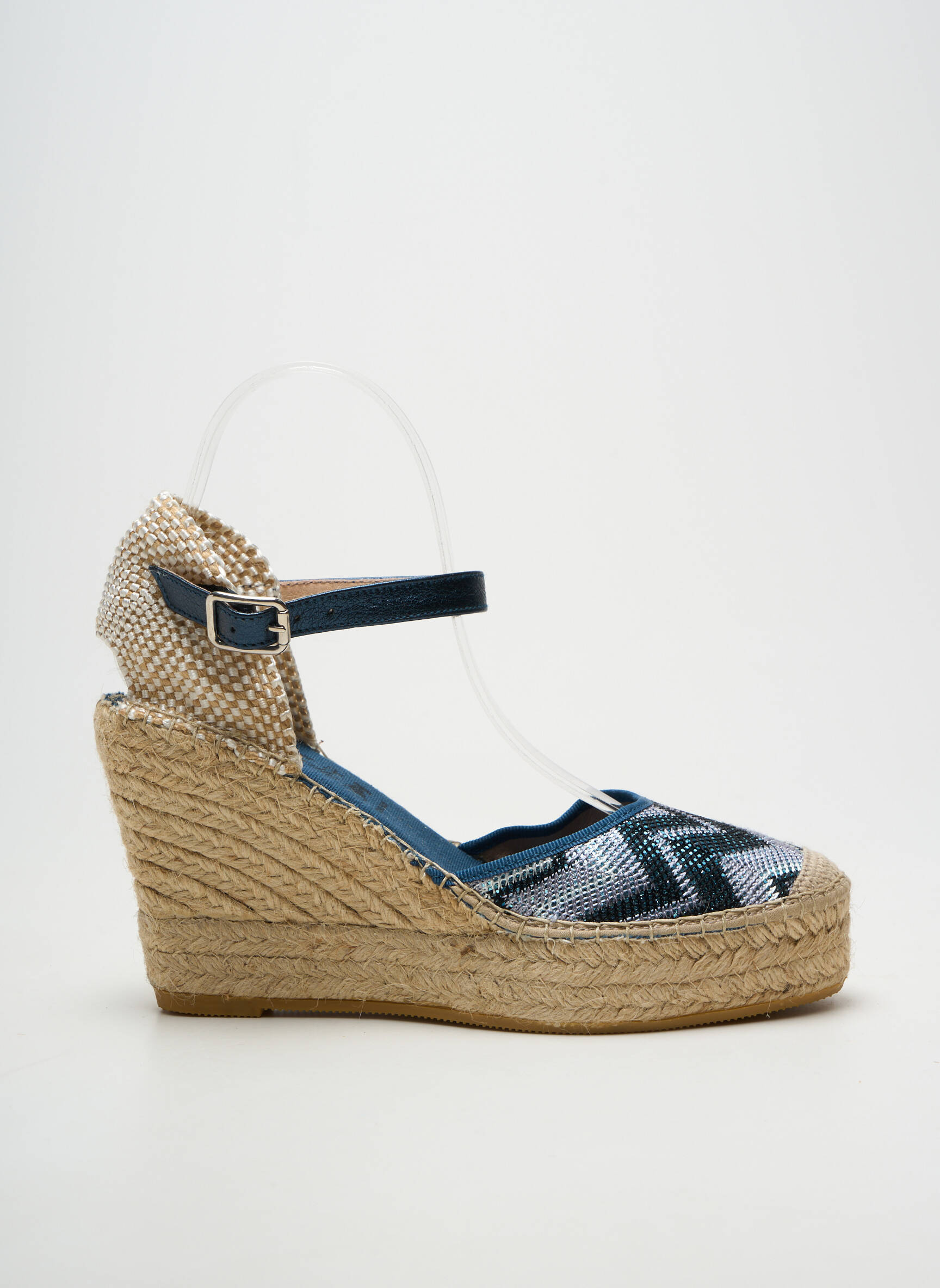 Espadrilės satino audinys 10 cm ir daugiau aukštakulniai mėlyna LA MAISON DE L'ESPADRILLE moteris