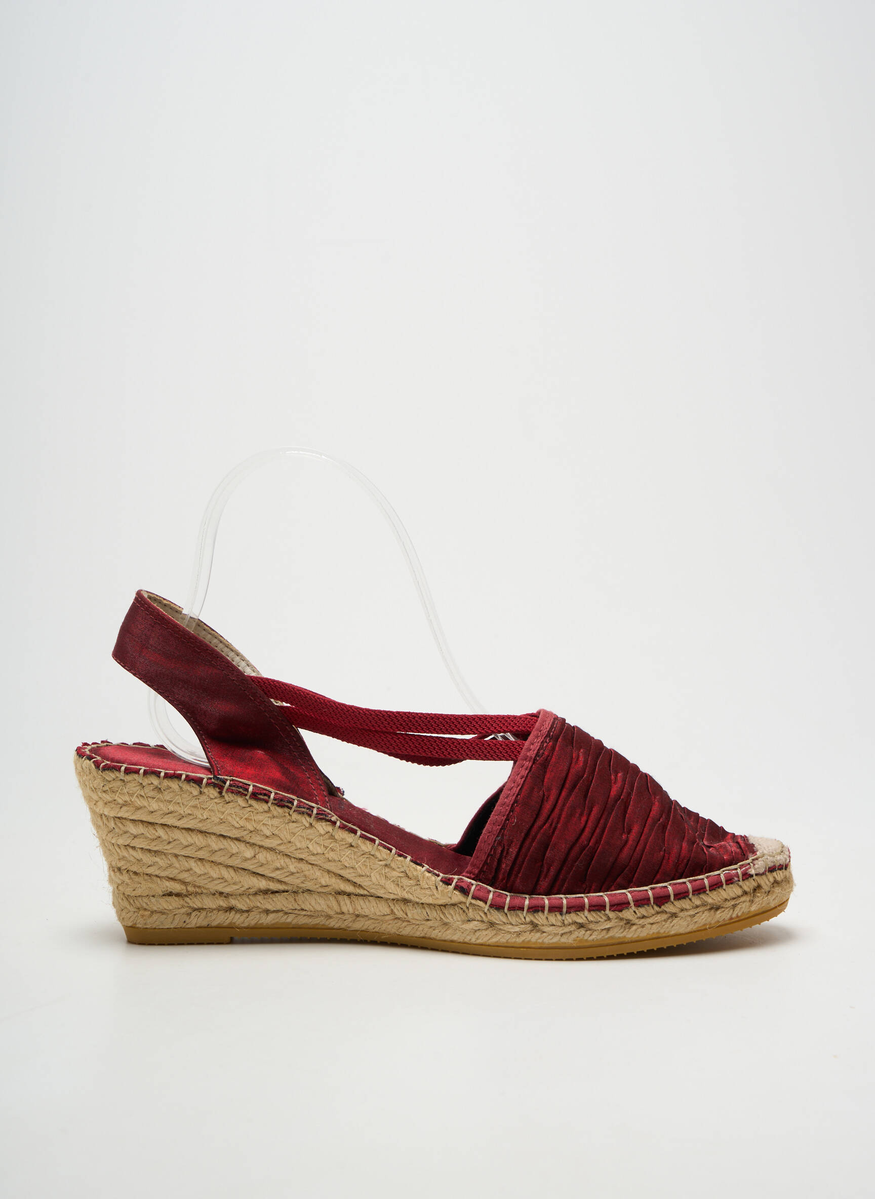 Espadrilės satino audinys kulnas nuo 7 iki 9 cm raudona LA MAISON DE L'ESPADRILLE moteris