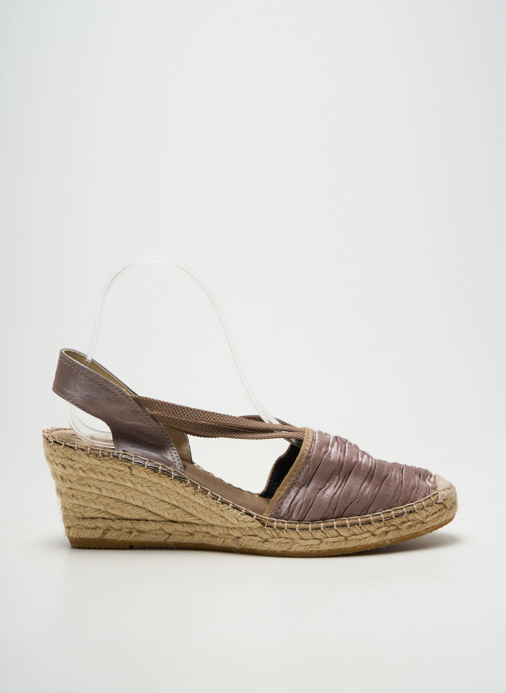 Espadrilės satino audinys kulnas nuo 7 iki 9 cm bežinis LA MAISON DE L'ESPADRILLE moteris