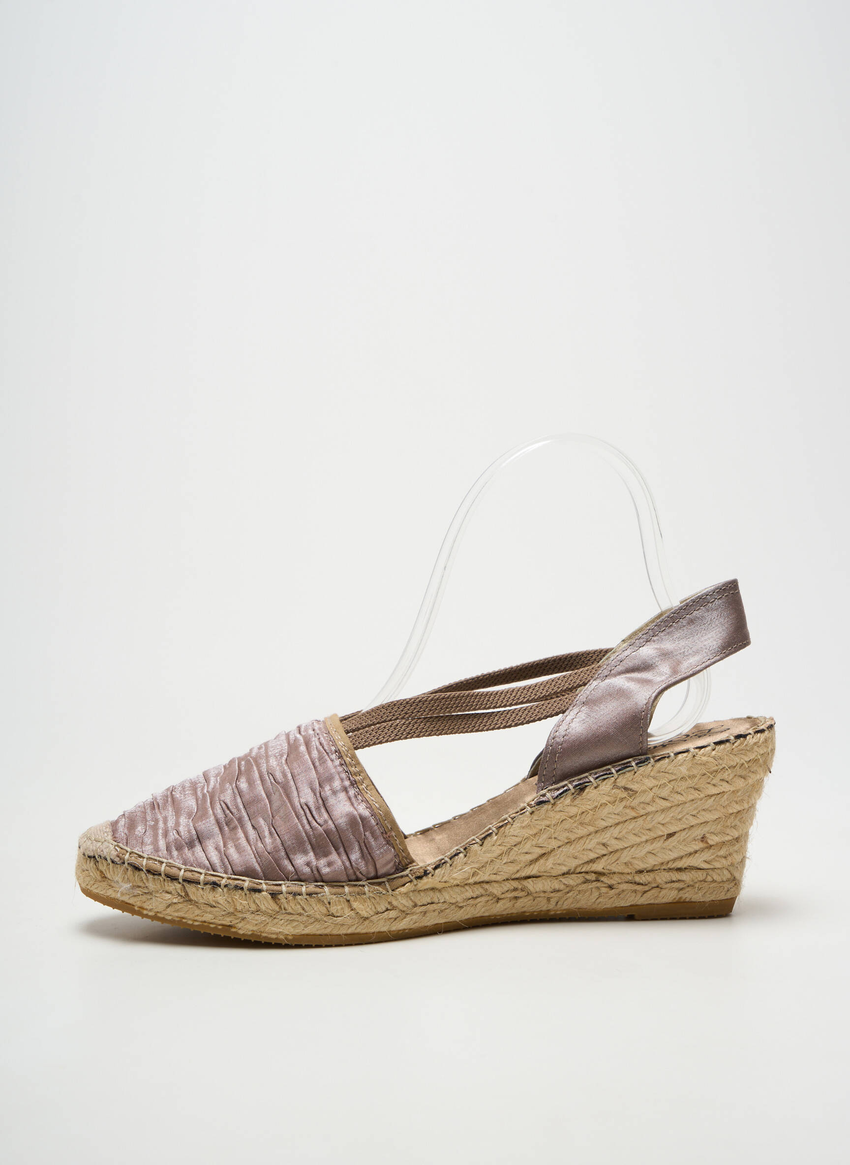 Espadrilės satino audinys kulnas nuo 7 iki 9 cm bežinis LA MAISON DE L'ESPADRILLE moteris