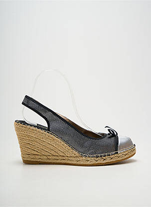 Espadrilės satino audinys kulnas nuo 7 iki 9 cm sidabrinė LA MAISON DE L'ESPADRILLE moteris