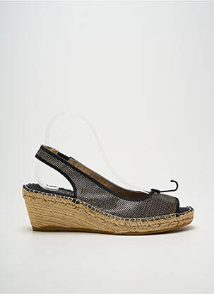 Espadrilės satino audinys kulnas nuo 4 iki 6 cm juodas LA MAISON DE L'ESPADRILLE moteris