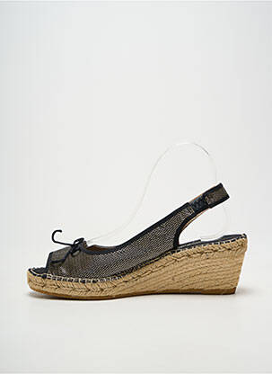 Espadrilės satino audinys kulnas nuo 4 iki 6 cm juodas LA MAISON DE L'ESPADRILLE moteris