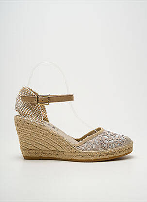 Espadrilės satino audinys kulnas nuo 7 iki 9 cm bežinis LA MAISON DE L'ESPADRILLE moteris