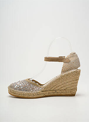 Espadrilės satino audinys kulnas nuo 7 iki 9 cm bežinis LA MAISON DE L'ESPADRILLE moteris