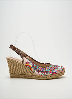 Espadrilės satino audinys kulnas nuo 7 iki 9 cm rudas LA MAISON DE L'ESPADRILLE moteris