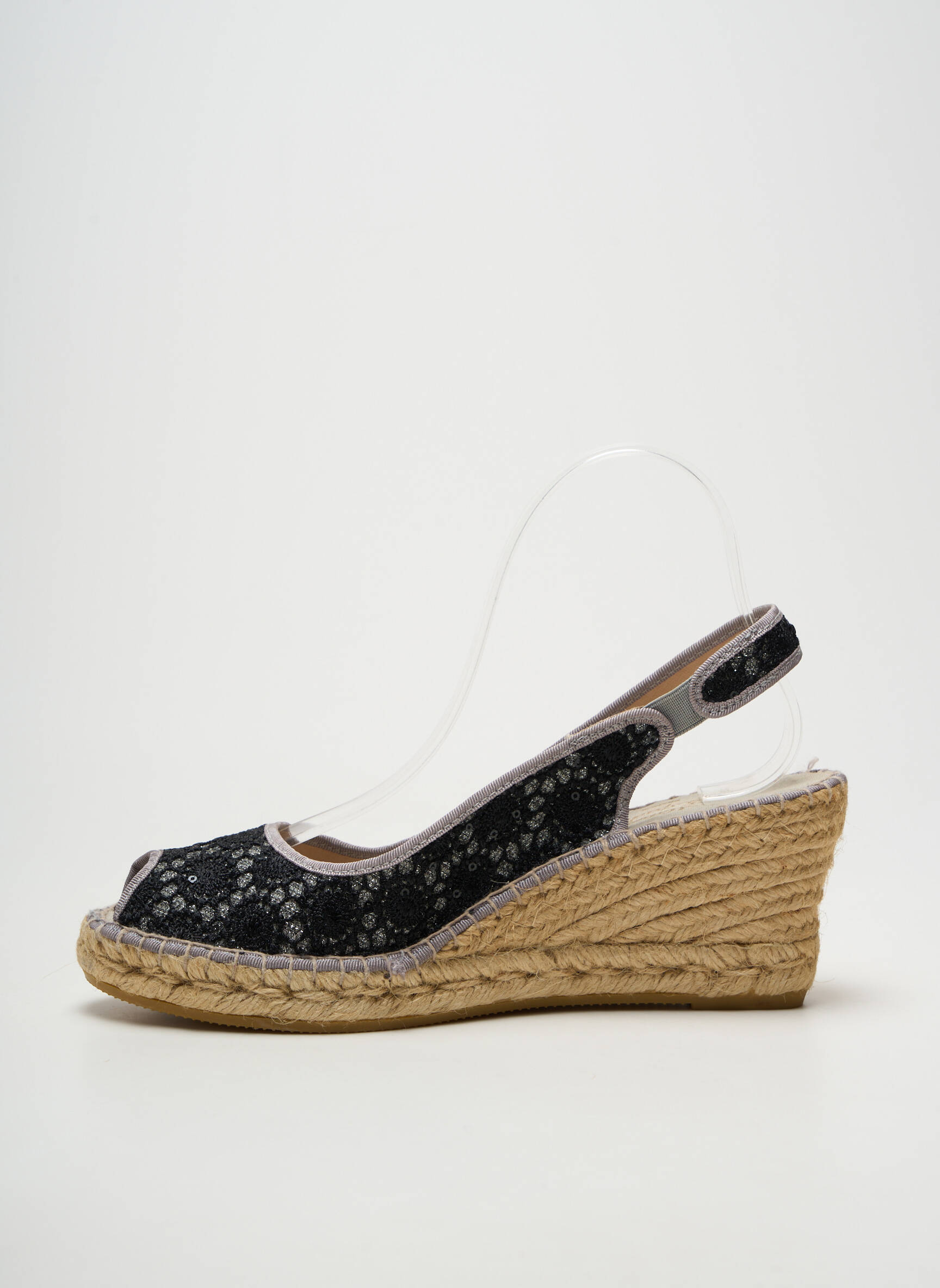 Espadrilės atvira pabaiga kulnas nuo 7 iki 9 cm juodas LA MAISON DE L'ESPADRILLE moteris