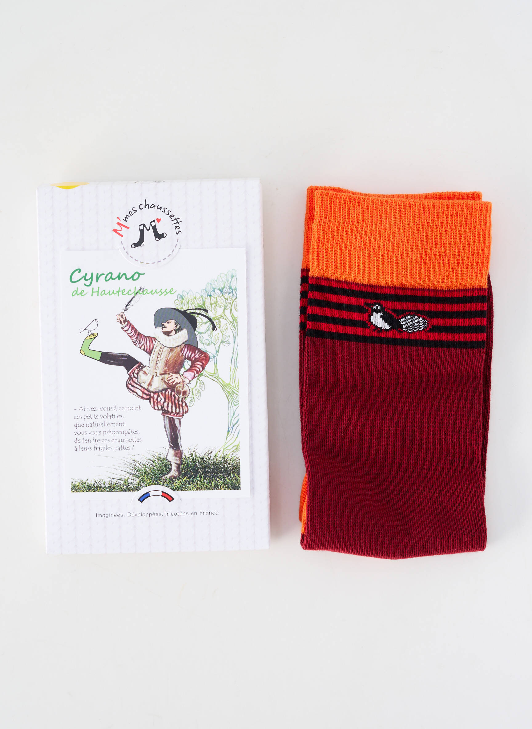 Kojinės fantazijos raštas raudona M'MES CHAUSSETTES vyras