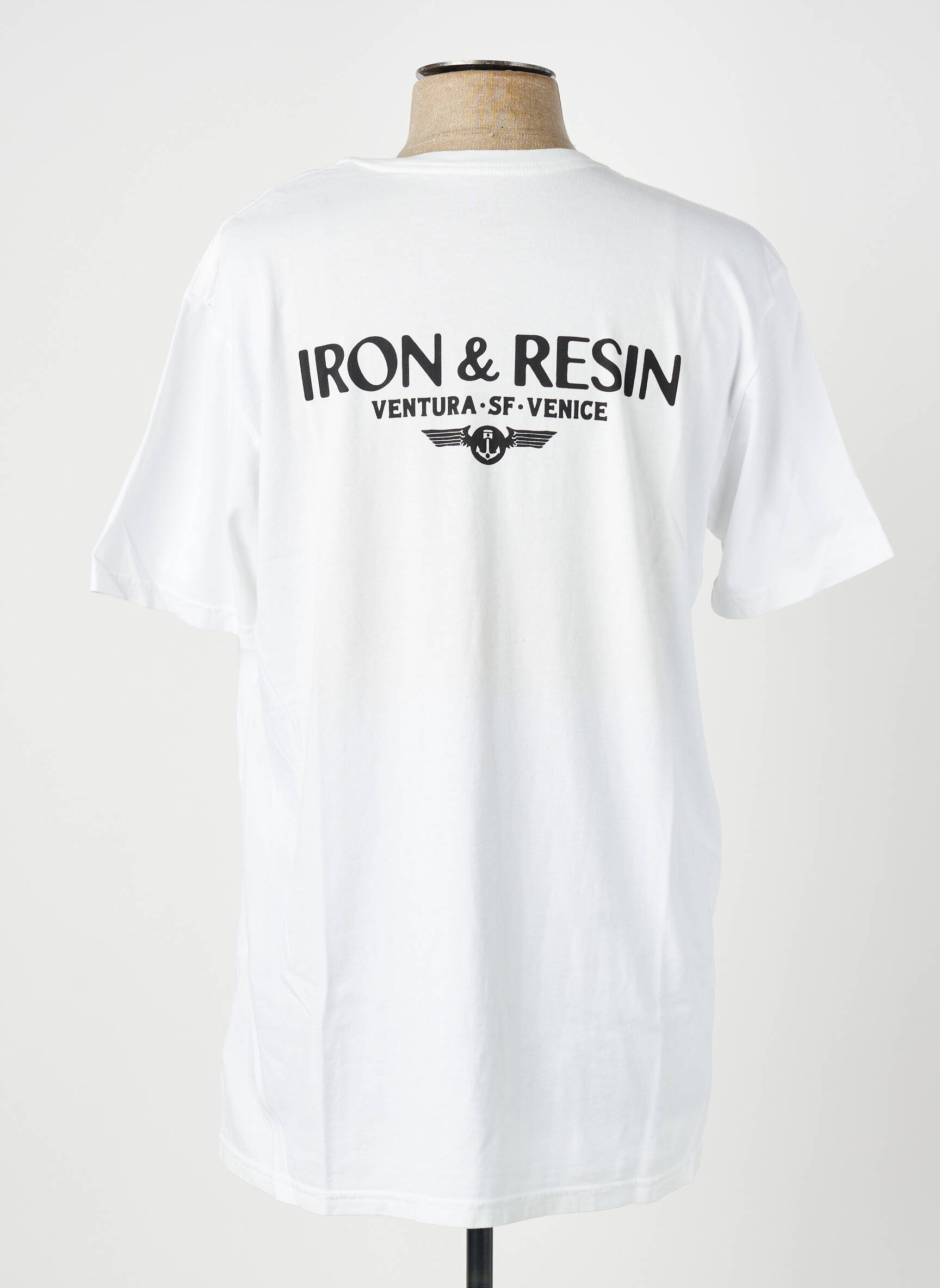 T-marškinys tamprumas trumpas rankovės baltas IRON AND RESIN vyras