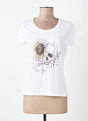 T-marškinys floqué serigrafija trumpas rankovės baltas ROSE GARDEN moteris