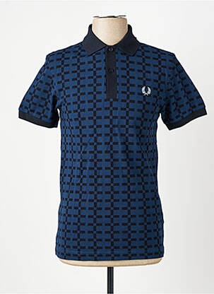 T-marškinys siuvinėjimas ilgos rankovės mėlyna FRED PERRY vyras