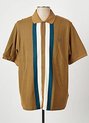 Polo tamprumas trumpas rankovės rudas FRED PERRY vyras