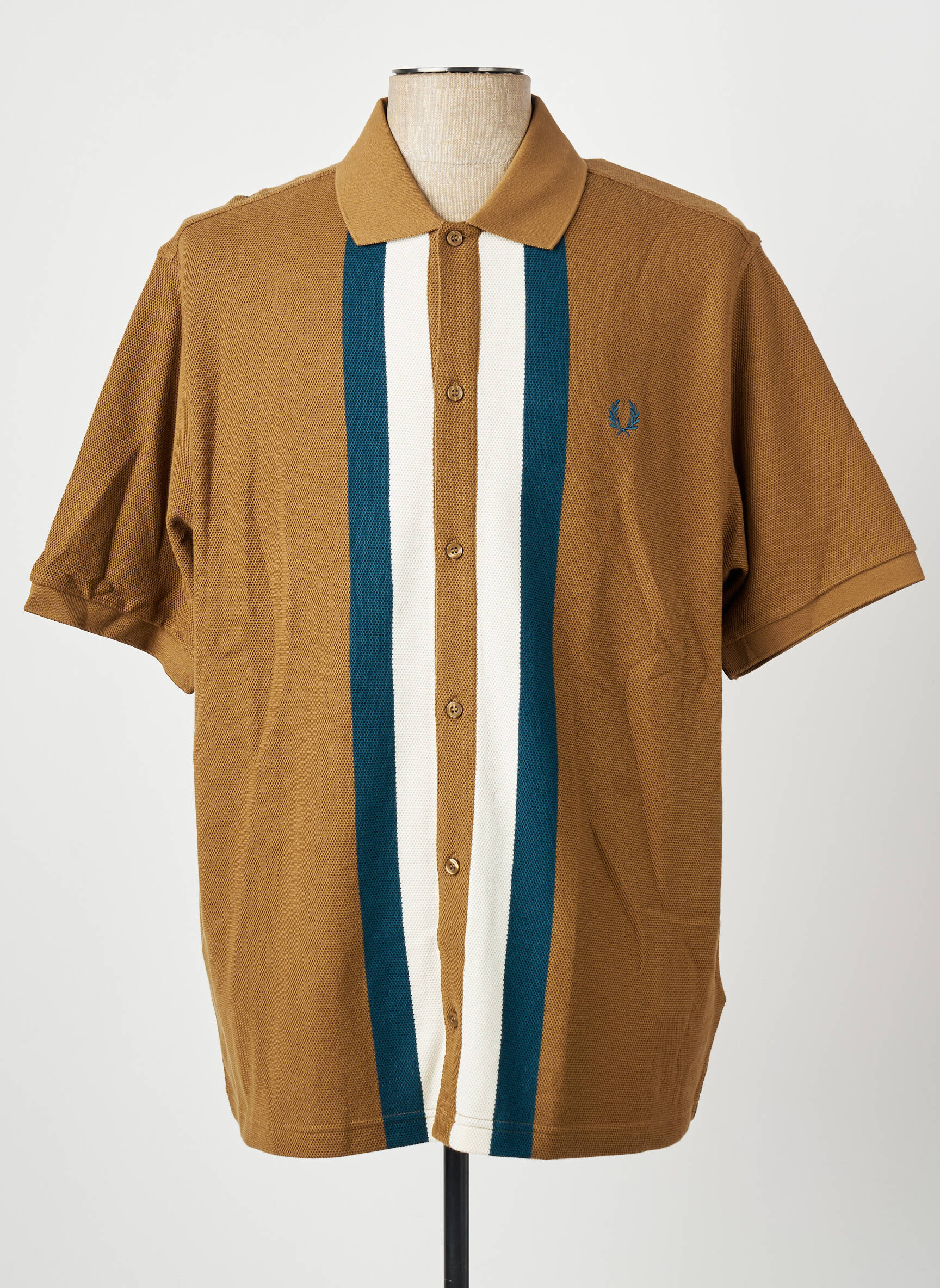 Polo tamprumas trumpas rankovės rudas FRED PERRY vyras