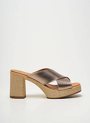 Mule/sabotai satino audinys kulnas nuo 7 iki 9 cm rudas OH ! MY SANDALS moteris