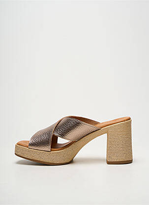 Mule/sabotai satino audinys kulnas nuo 7 iki 9 cm rudas OH ! MY SANDALS moteris