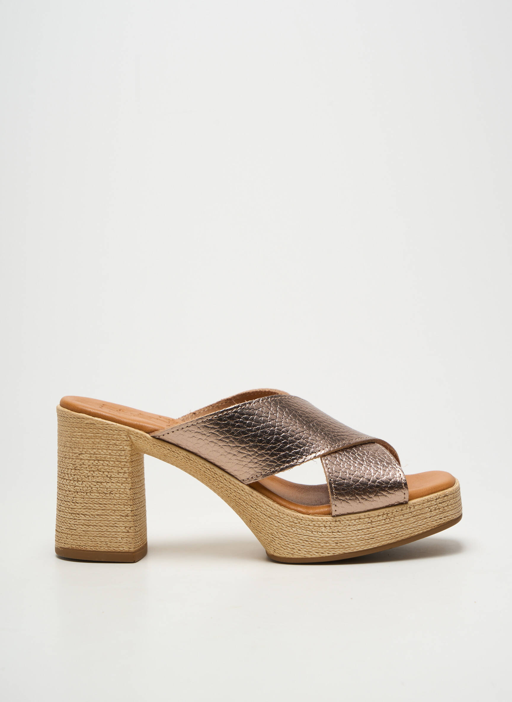 Mule/sabotai satino audinys kulnas nuo 7 iki 9 cm rudas OH ! MY SANDALS moteris