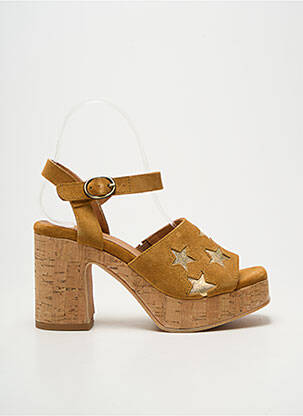 Sandalai/nu pėdos pusiau kompensuotas kulnas nuo 7 iki 9 cm rudas MINKA DESIGN moteris