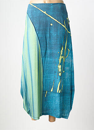 Ilgas sijonas fantazijos raštas žalias OZAI N KU moteris