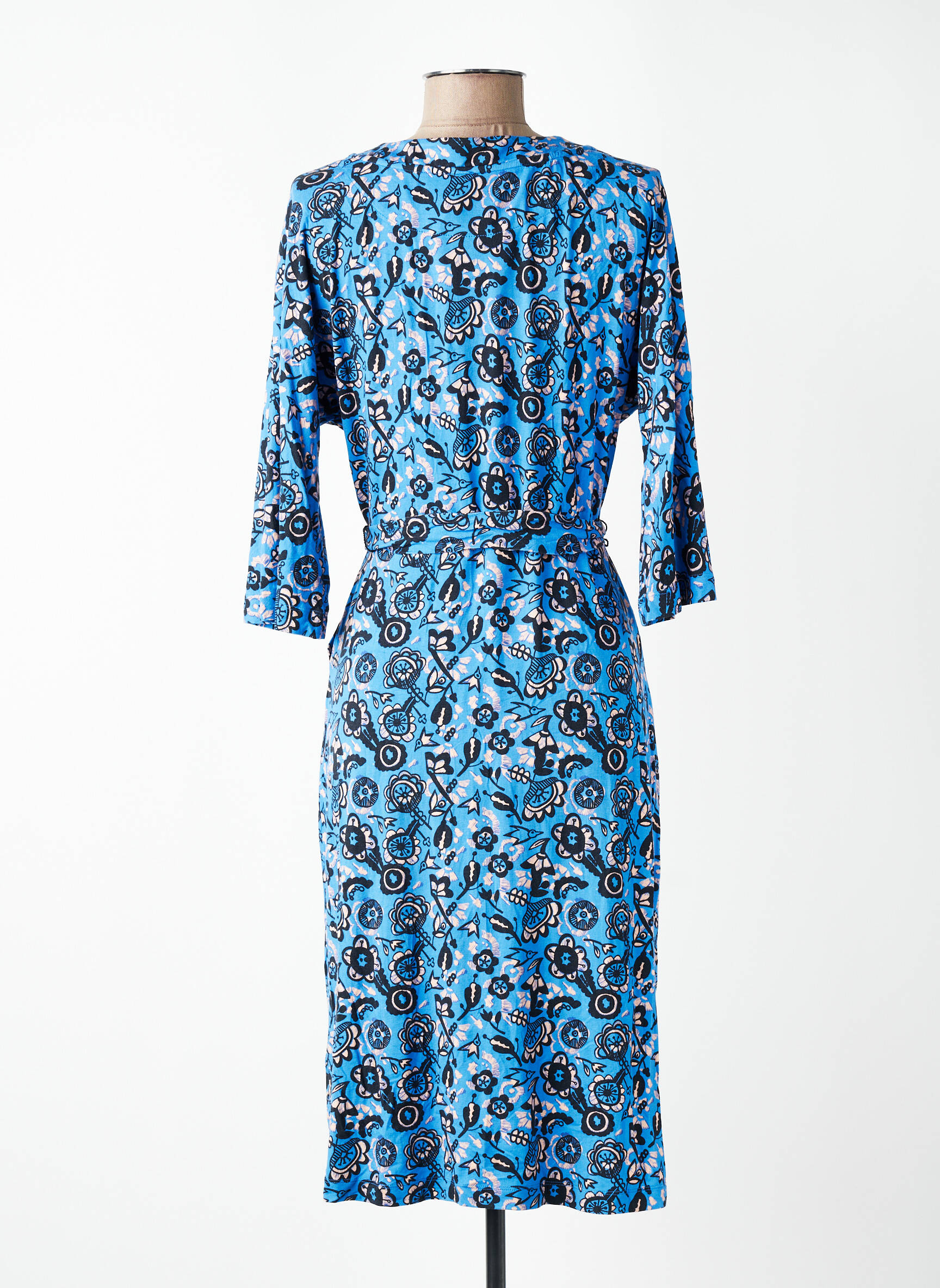 Pusilgių suknelė 3/4 rankovės 3/4 rankovės mėlyna WOW TO GO moteris