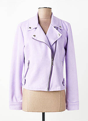 Kasdienis švarkas suedinės audimo technika violetinis NEW COLLECTION moteris