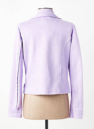 Kasdienis švarkas suedinės audimo technika violetinis NEW COLLECTION moteris