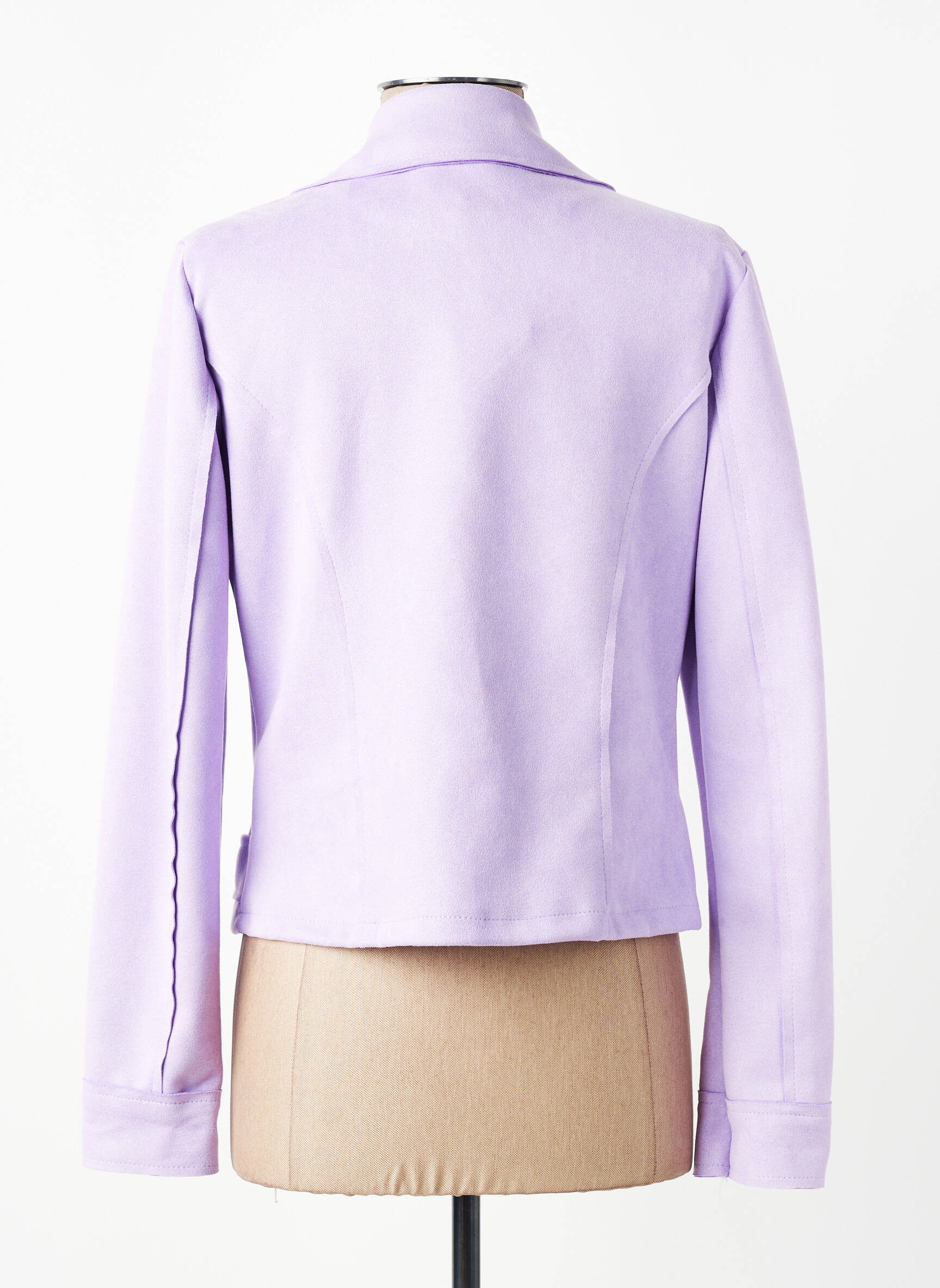 Kasdienis švarkas suedinės audimo technika violetinis NEW COLLECTION moteris
