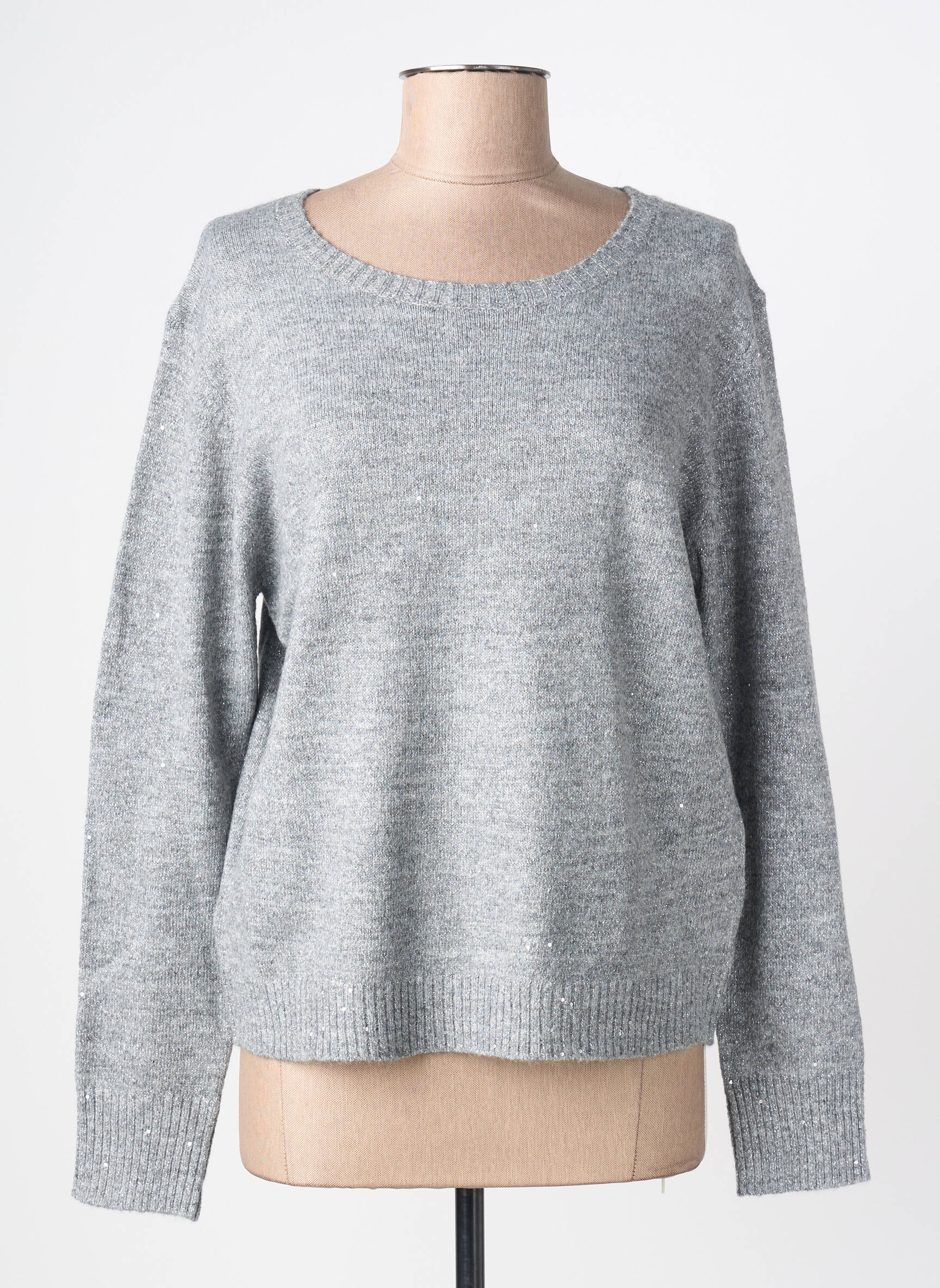 Megztinis tiesi kirpimas ilgos rankovės pilka MOLLY BRACKEN moteris