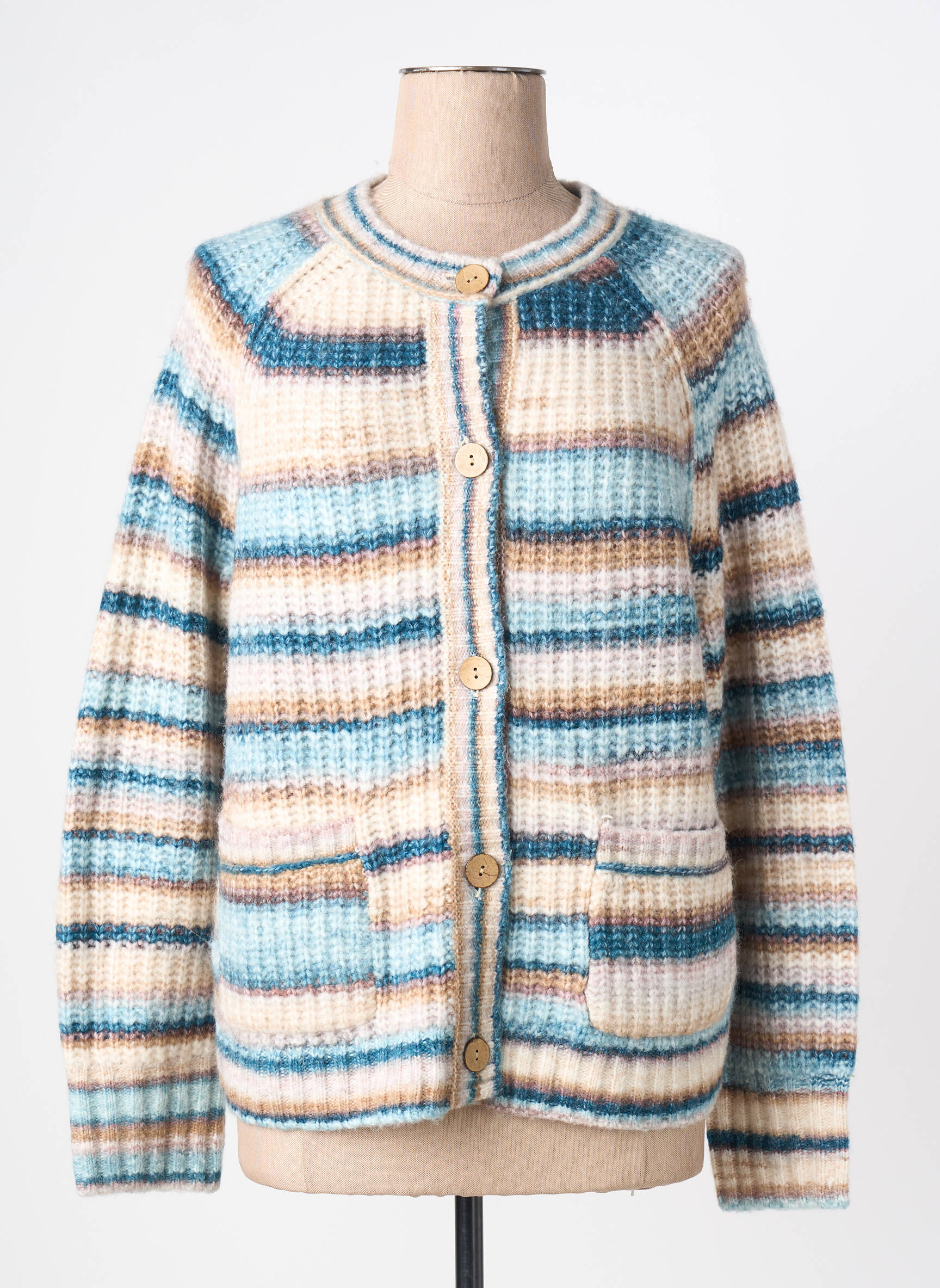 Ilgų rankovių liemenė apvalus kaklas mėlyna WHITE STUFF moteris