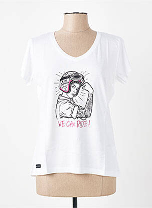 T-marškinys floqué serigrafija trumpas rankovės baltas ROSE GARDEN moteris