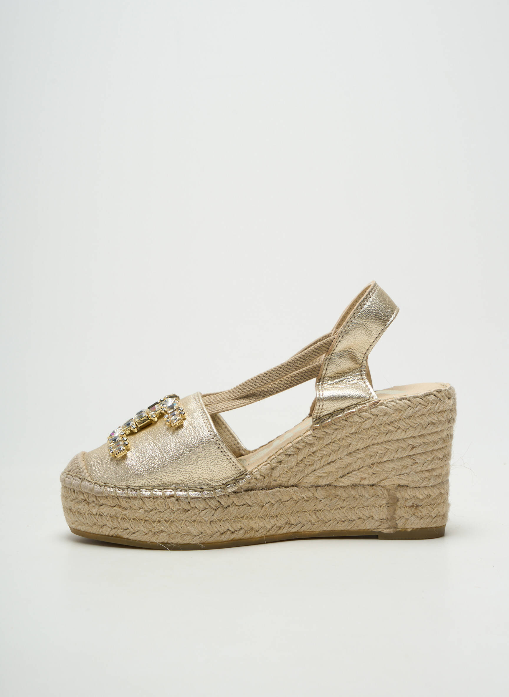 Espadrilės satino audinys kulnas nuo 7 iki 9 cm auksas VIDORRETA moteris