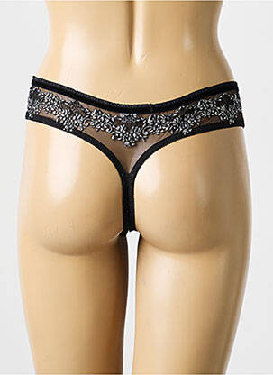 Tanga satino efektas juodas LOU moteris