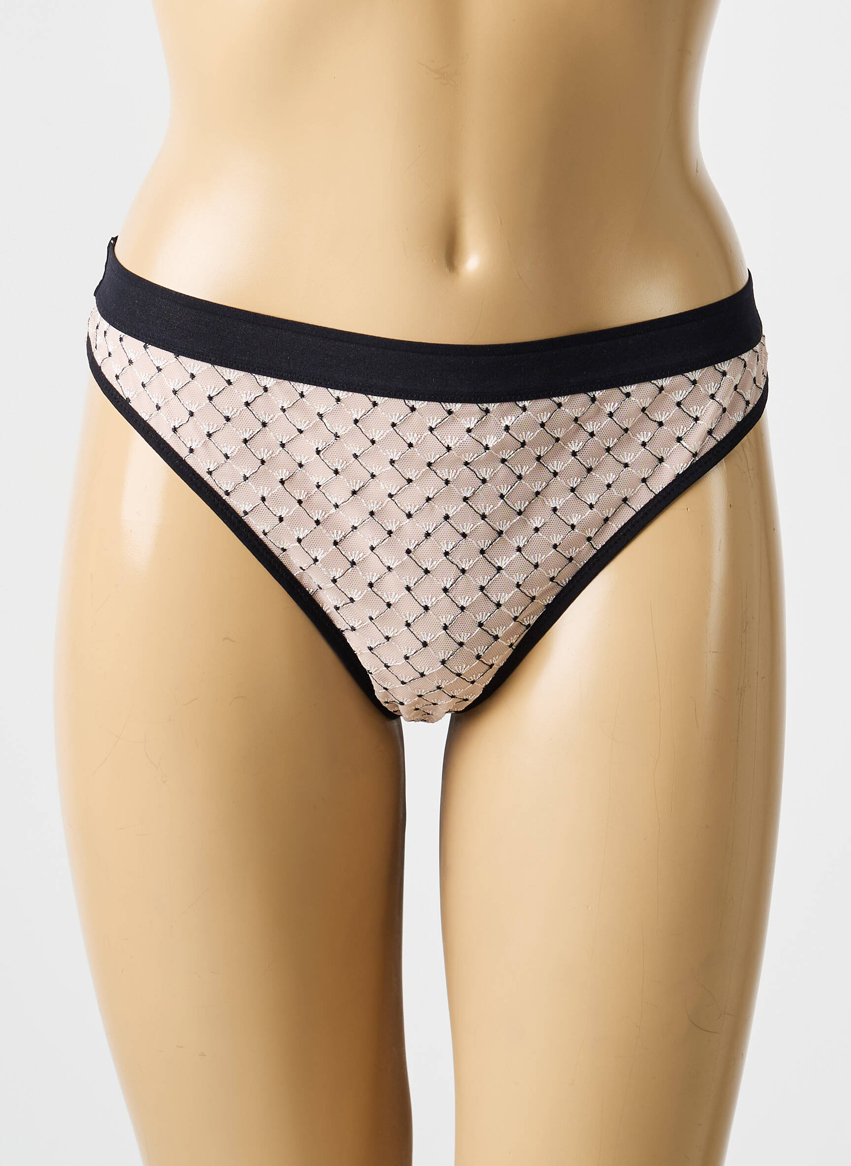 Tanga permatomas tiulis juodas MARIE JO moteris
