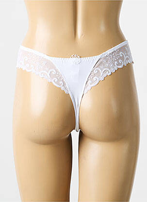 Tanga satino audinys baltas SIMONE PERELE moteris