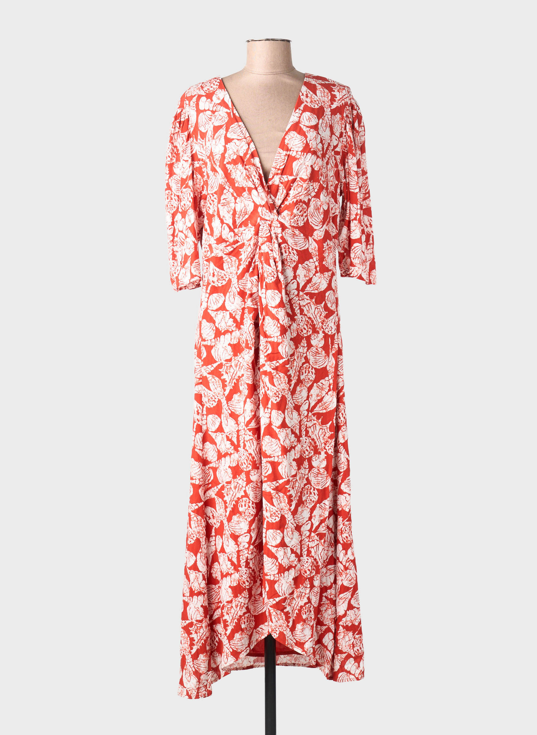 Ilga suknelė fantazijos raštas 3/4 rankovės oranžinė SCOTCH & SODA moteris