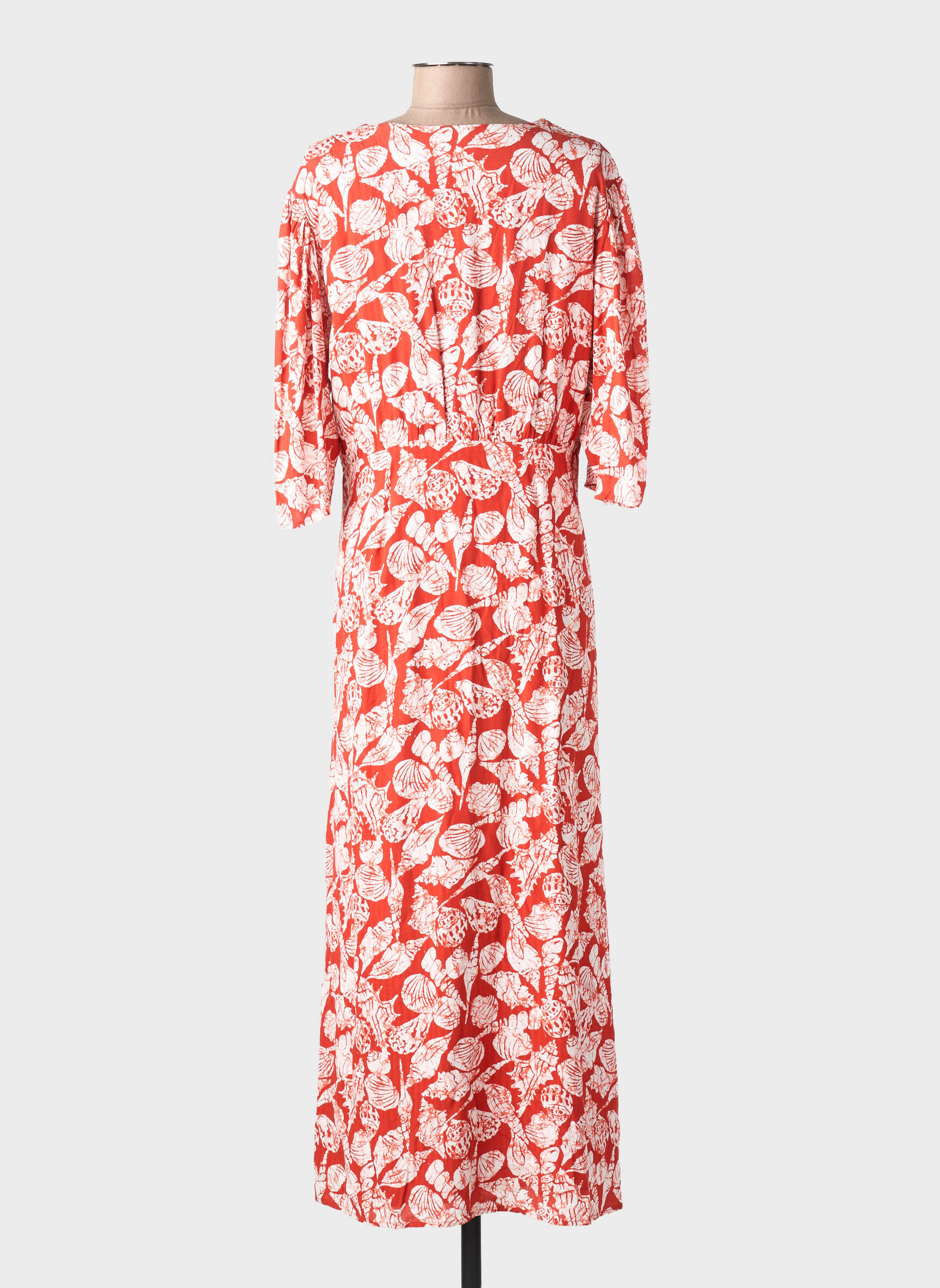 Ilga suknelė fantazijos raštas 3/4 rankovės oranžinė SCOTCH & SODA moteris