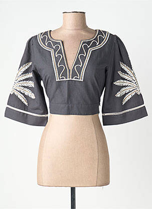 Viršūnė centrinė iškirptė 3/4 rankovės pilka SCOTCH & SODA moteris