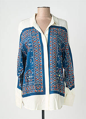 Moteriškas marškinys fantazijos raštas ilgos rankovės mėlyna SCOTCH & SODA moteris