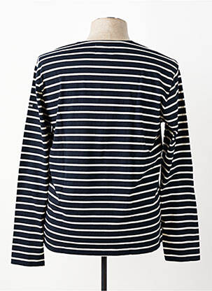 T-marškinys centrinė iškirptė ilgos rankovės mėlyna MAT DE MISAINE vyras
