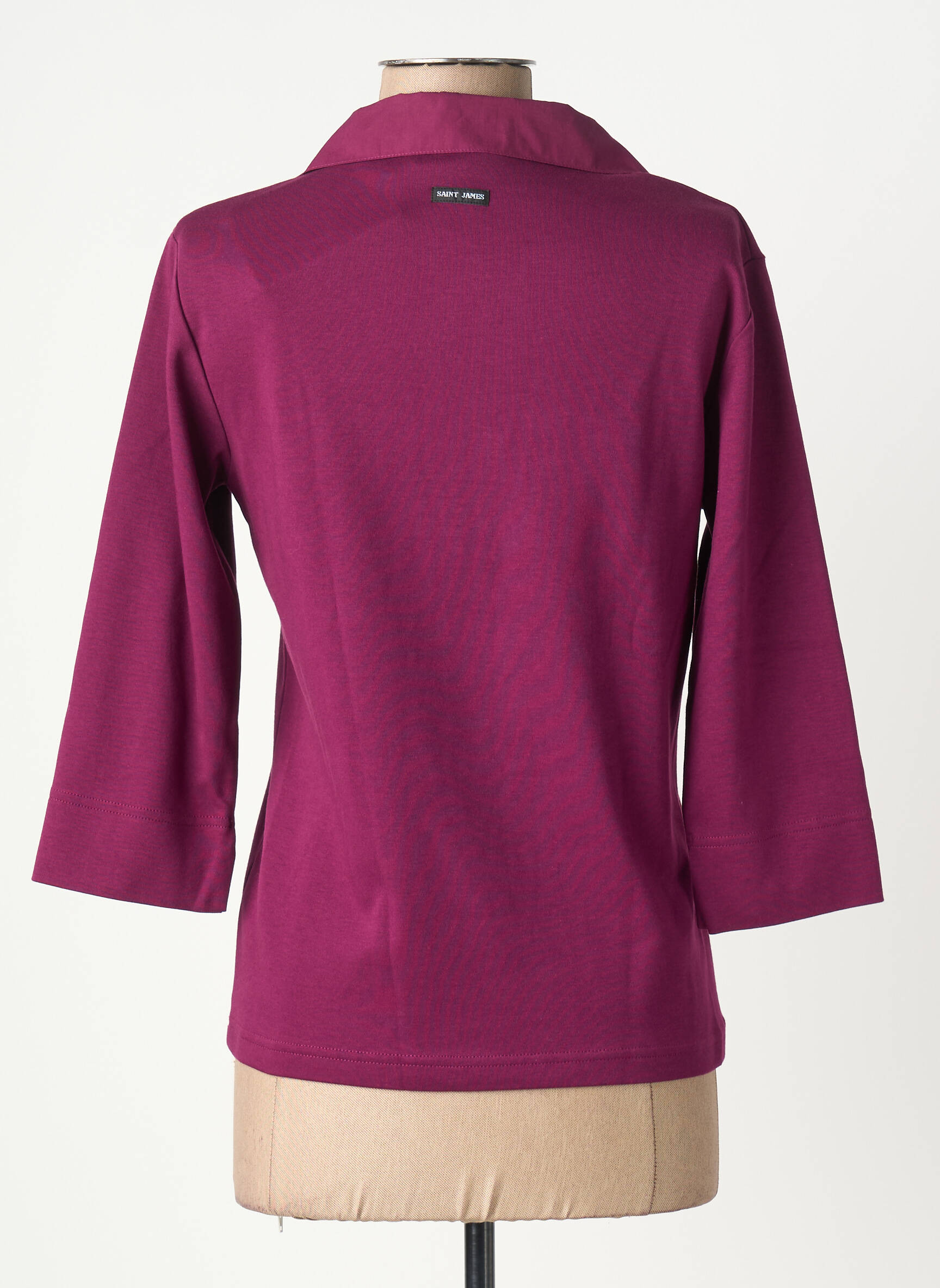 Polo tamprumas 3/4 rankovės violetinis SAINT JAMES moteris