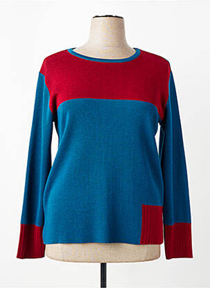 Megztinis tiesi kirpimas ilgos rankovės mėlyna TELMAIL moteris