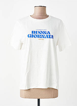 T-marškinys floqué serigrafija trumpas rankovės baltas GARCIA moteris