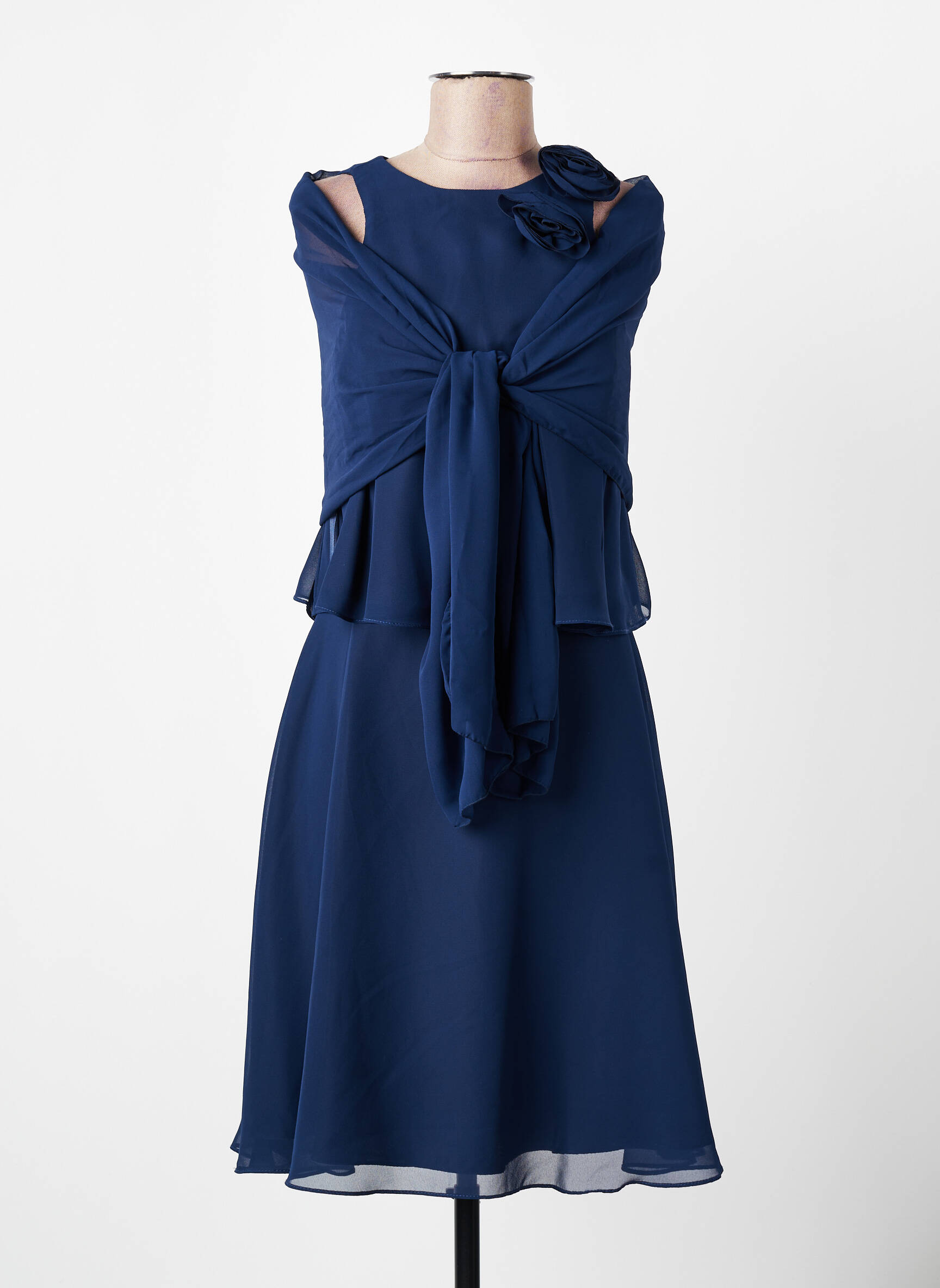 Pusilgių suknelė sklandi forma be rankų mėlyna FASHION NEW YORK moteris