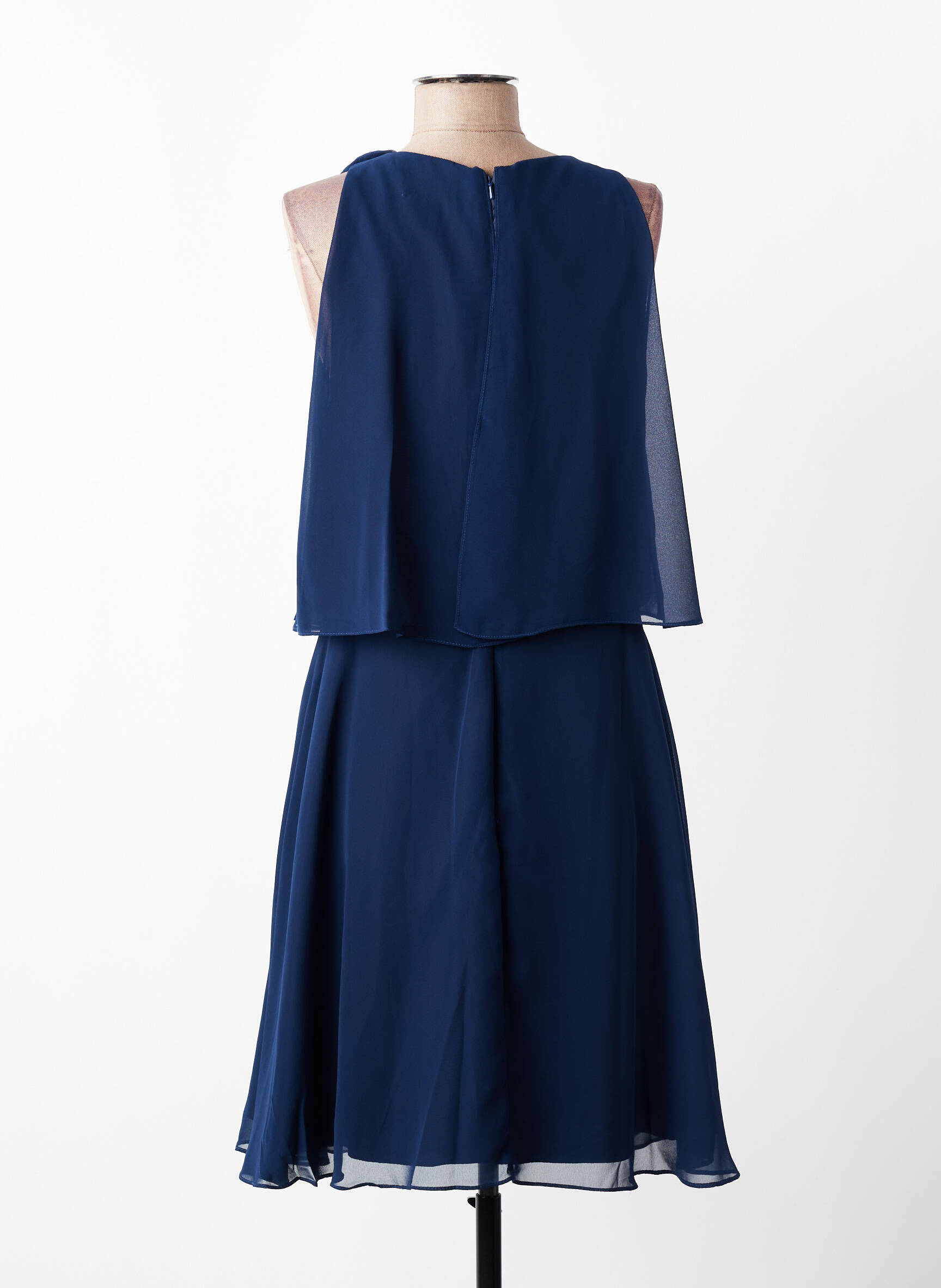Pusilgių suknelė sklandi forma be rankų mėlyna FASHION NEW YORK moteris