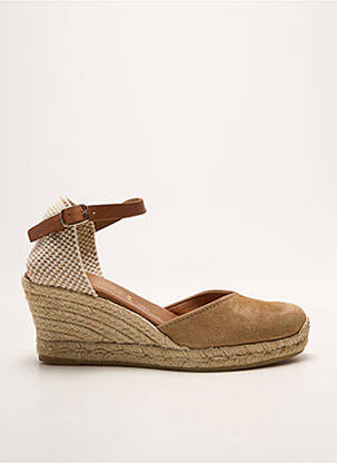 Espadrilės apvalus mygtukas kulnas nuo 7 iki 9 cm rudas LA MAISON DE L'ESPADRILLE moteris