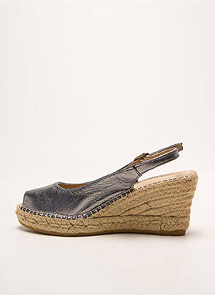 Espadrilės satino audinys kulnas nuo 7 iki 9 cm sidabrinė LA MAISON DE L'ESPADRILLE moteris