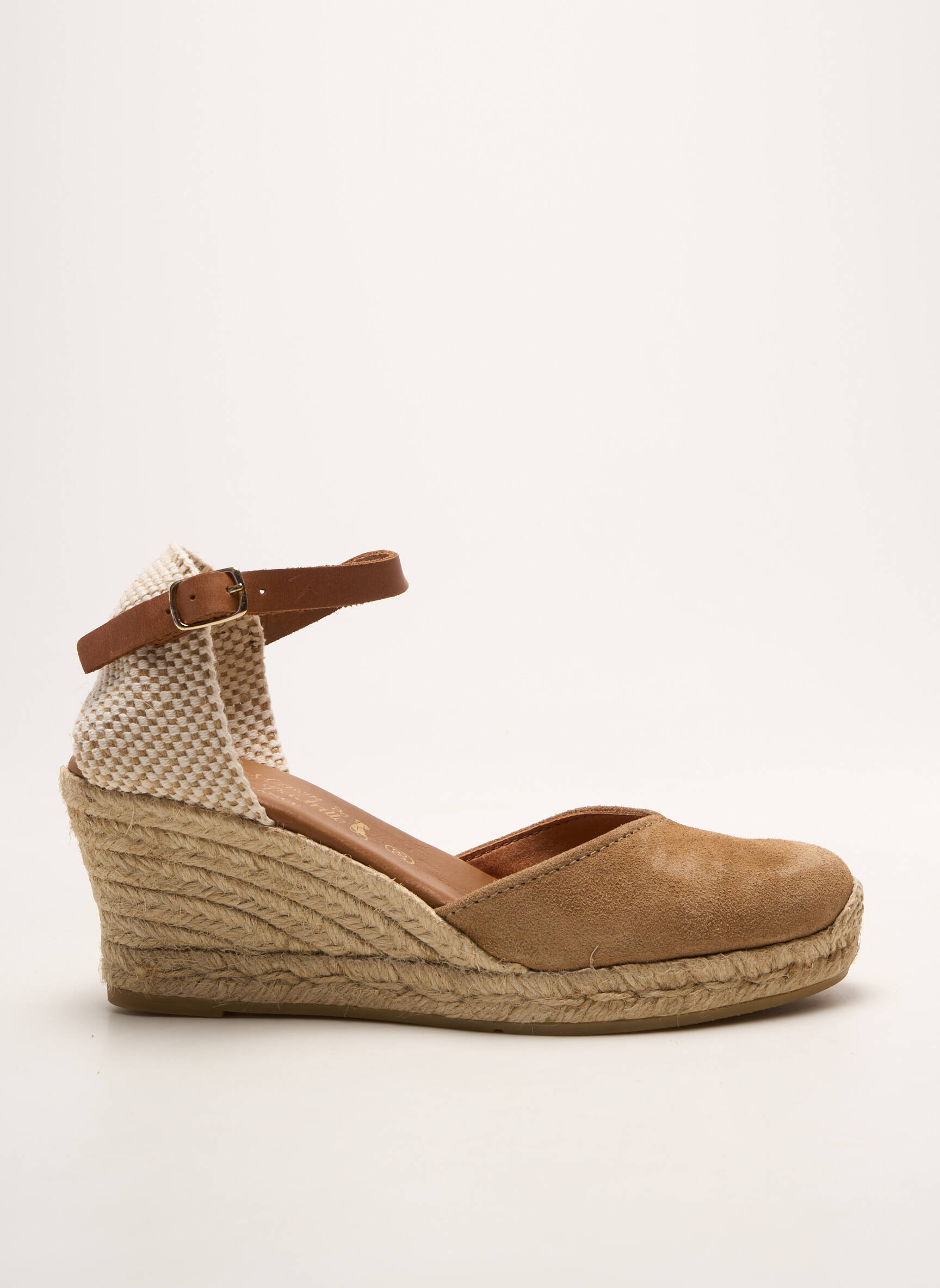 Espadrilės apvalus mygtukas kulnas nuo 7 iki 9 cm rudas LA MAISON DE L'ESPADRILLE moteris