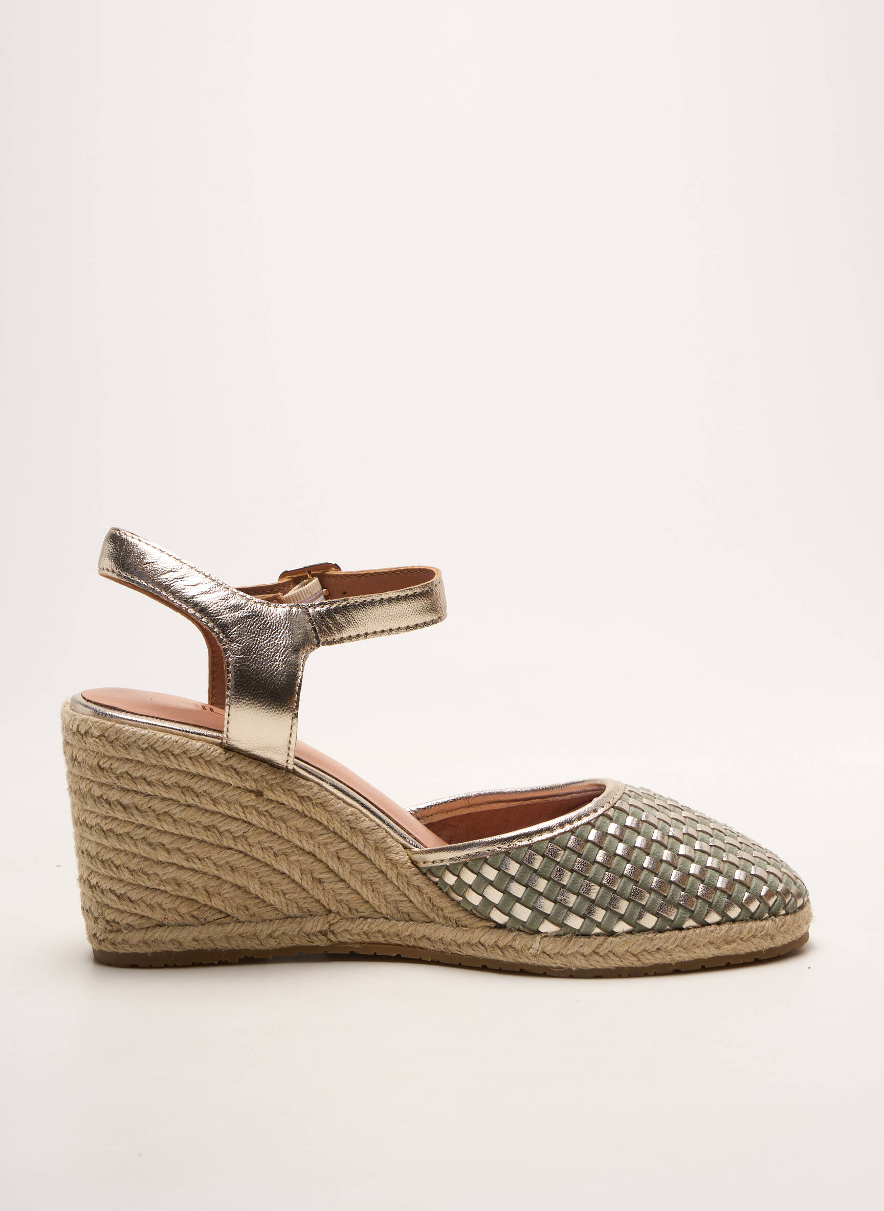 Espadrilės satino audinys kulnas nuo 7 iki 9 cm žalias EMILIE KARSTON moteris