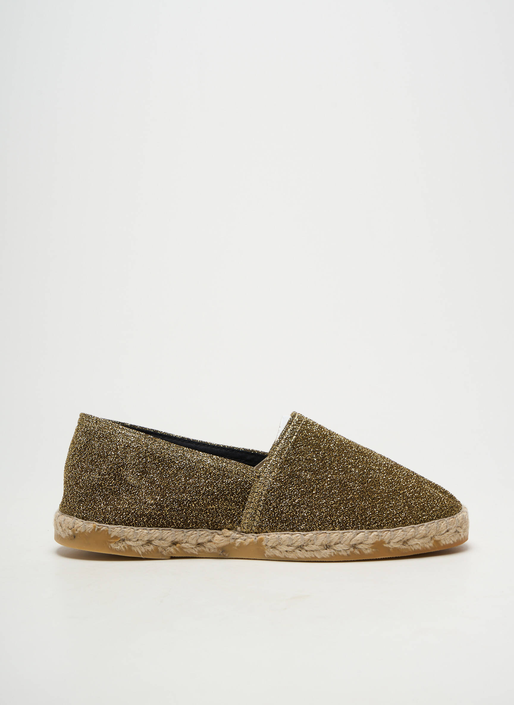 Espadrilės satino audinys plokščias kulnas iki 3 cm auksas LA MAISON DE L'ESPADRILLE moteris