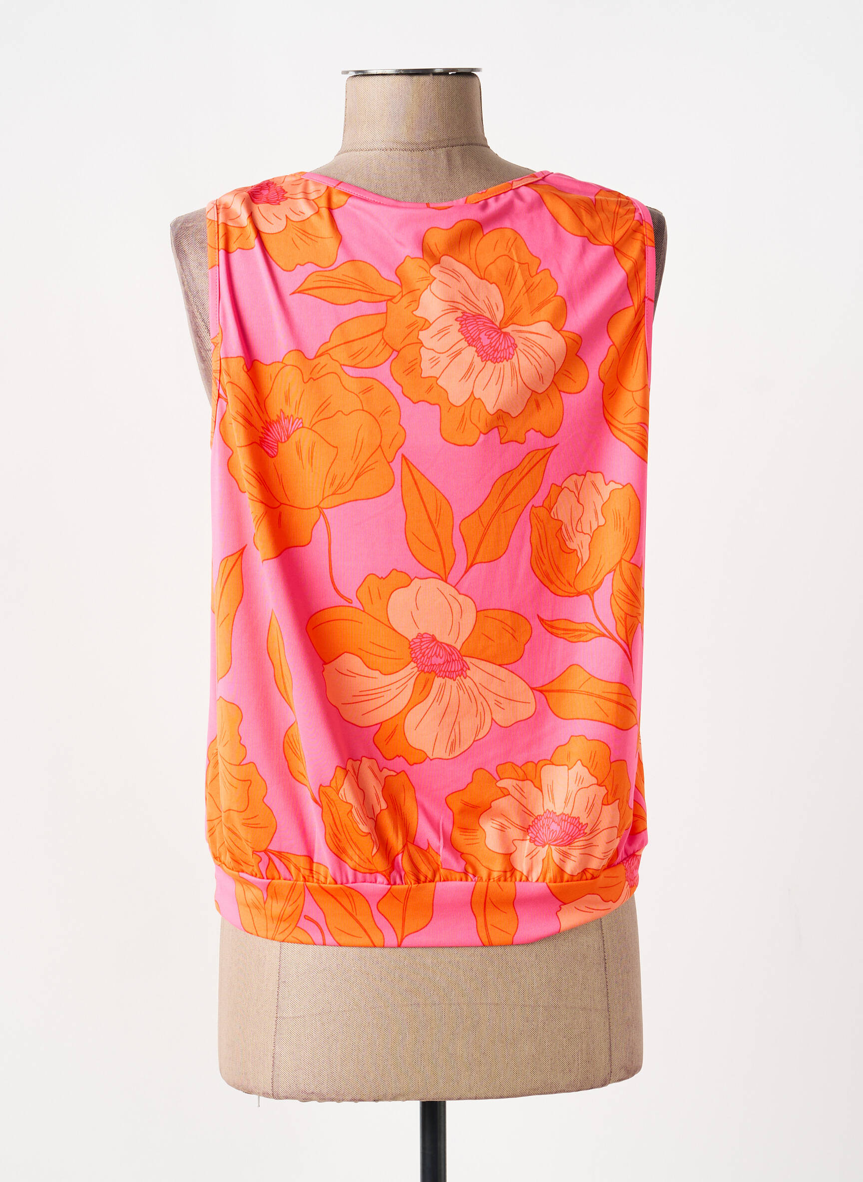 Viršūnė jersey audinys be rankų oranžinė K-DESIGN moteris